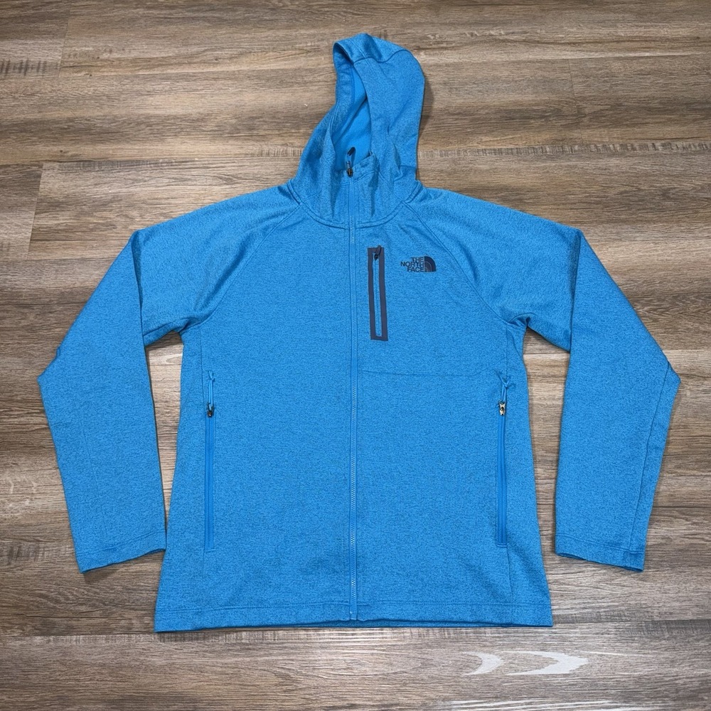 The North Face CanyonLands Hoodie Mens Small Vibrant Blue Stretch Fleece Zipper